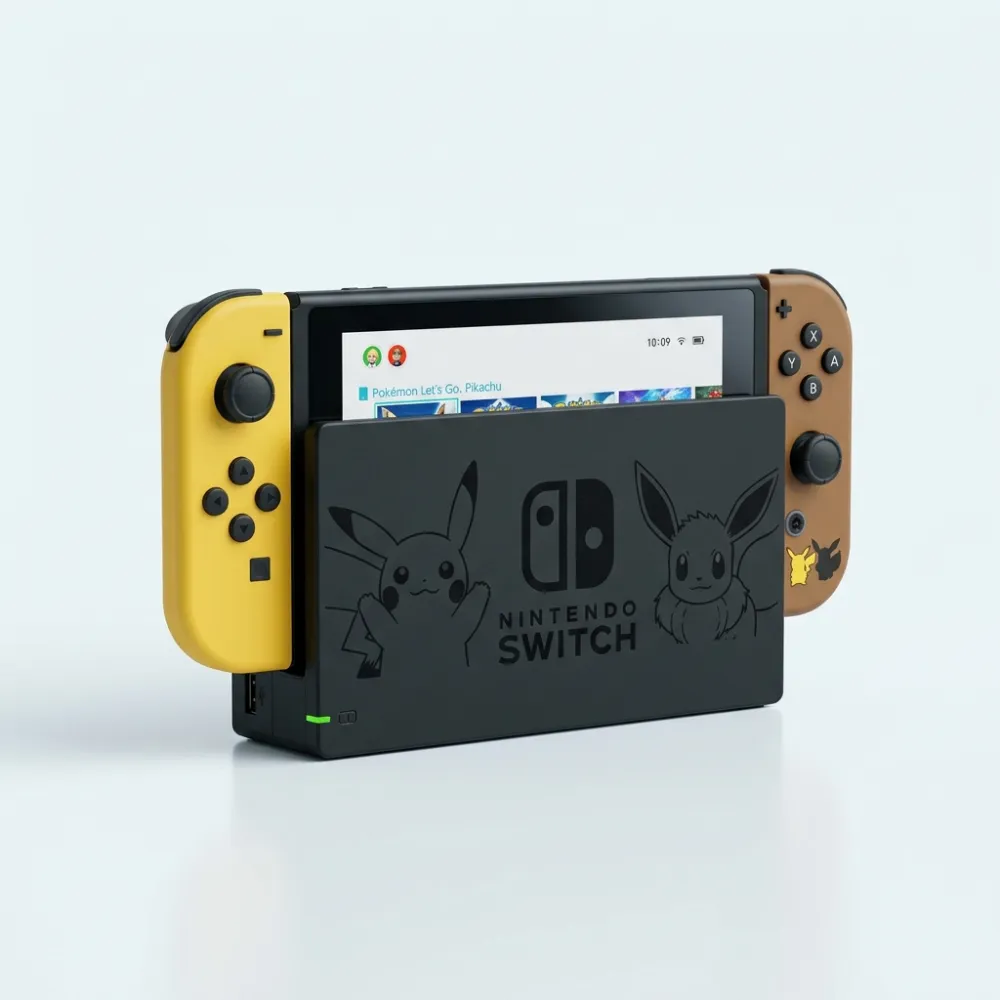 Nintendo Switch 32GB (Edizione Pikachu & Eevee) – Ricondizionato grado Eccellente Nintendo Switch 32GB (Edizione Pikachu & Eevee) vista posteriore