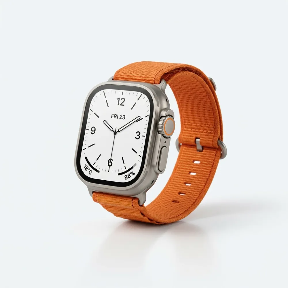 Apple Watch Ultra (2022) 49mm, Titanio Naturale GPS + Cellular – Ricondizionato grado Eccellente Apple Watch Ultra (2022) 49mm, Titanio Naturale GPS + Cellular vista posteriore