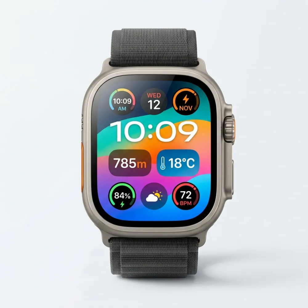 Apple Watch Ultra 3 (2025) 49mm, Titanio Naturale GPS + Cellular – Ricondizionato grado Eccellente Apple Watch Ultra 3 (2025) 49mm, Titanio Naturale GPS + Cellular vista frontale